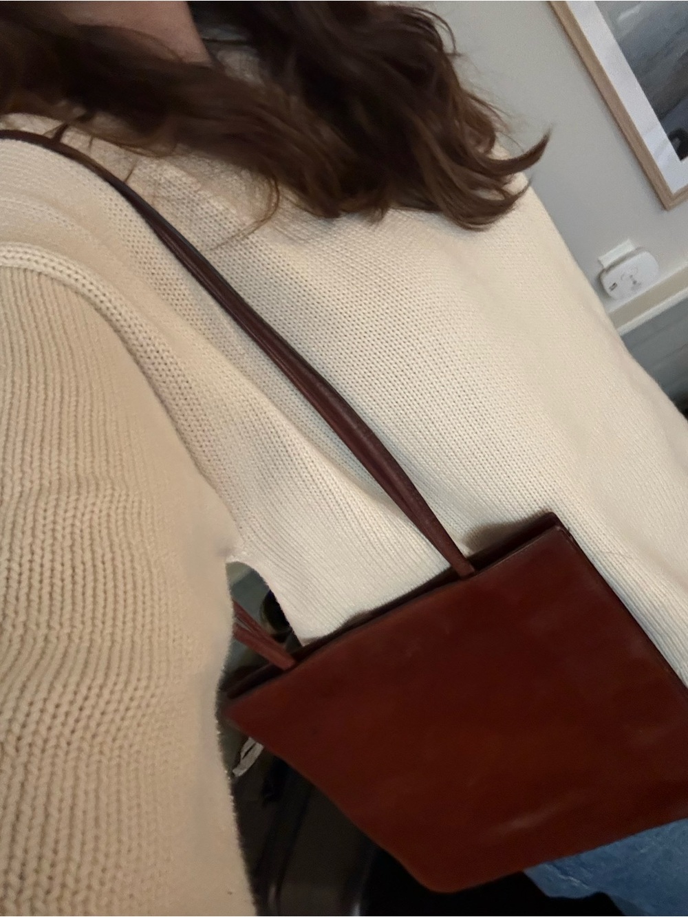 Vintage Wilsons Brown Genuine Leather Minimalist Shoulder Tote